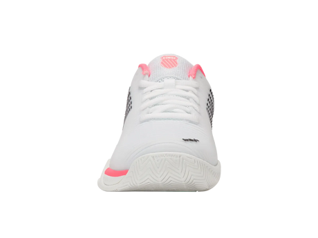 K-Swiss Womens Hypercourt Express 2 Tennis Shoes Durawrap Flex CMEVA in White/Neon Pastel Pink