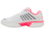 K-Swiss Womens Hypercourt Express 2 Tennis Shoes Durawrap Flex CMEVA in White/Neon Pastel Pink