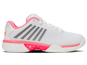 K-Swiss Womens Hypercourt Express 2 Tennis Shoes in White/Neon Pastel Pink