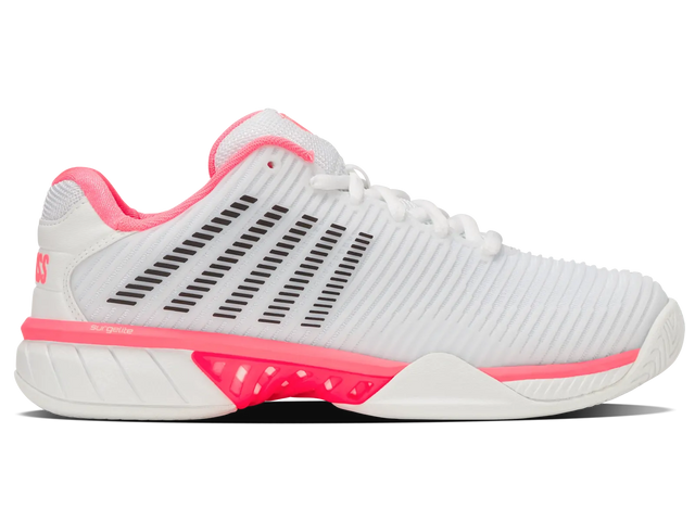 K-Swiss Womens Hypercourt Express 2 Tennis Shoes Durawrap Flex CMEVA in White/Neon Pastel Pink - US 10