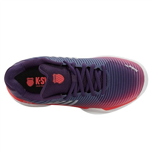 K-Swiss Womens Hypercourt Express 2 Tennis Shoes in Purple Plumeria/Hot Coral
