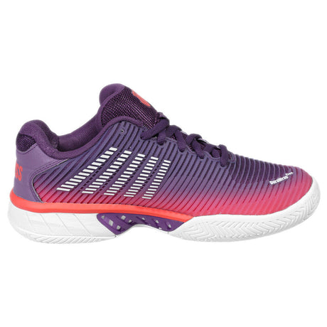 K-Swiss Womens Hypercourt Express 2 Tennis Shoes in Purple Plumeria/Hot Coral
