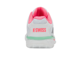 K-Swiss Womens Hypercourt Express 2 Clay Tennis Shoes Durawrap Flex CMEVA White/Neon Pastel