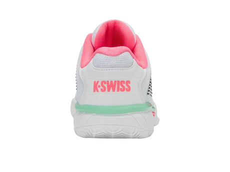 K-Swiss Womens Hypercourt Express 2 Clay Tennis Shoes Durawrap Flex CMEVA White/Neon Pastel