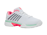 K-Swiss Womens Hypercourt Express 2 Clay Tennis Shoes in White/Neon Pastel/Green