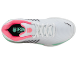 K-Swiss Womens Hypercourt Express 2 Clay Tennis Shoes in White/Neon Pastel/Green