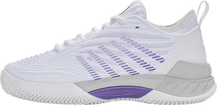 K-Swiss Womens Hypercourt Supreme 2 Clay Herringbone Tennis Shoes - White/Lunar