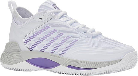 K-Swiss Womens Hypercourt Supreme 2 Clay Herringbone Tennis Shoes - White/Lunar