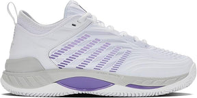 K-Swiss Womens Hypercourt Supreme 2 Clay Herringbone Tennis Shoes - White/Lunar