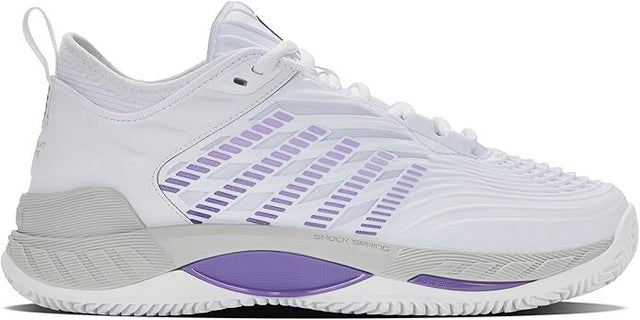 K-Swiss Womens Hypercourt Supreme 2 Clay Herringbone Tennis Shoes - White/Lunar
