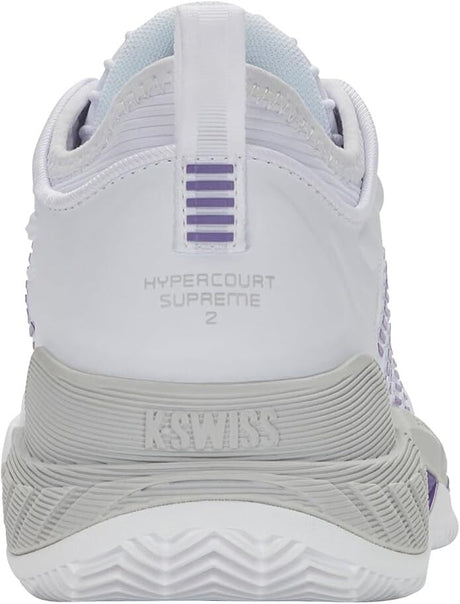 K-Swiss Womens Hypercourt Supreme 2 Clay Herringbone Tennis Shoes - White/Lunar