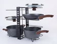 56cm Kitchen Pot/Pan/Lid Holder - Double Cupboard Organiser Rack - Black