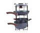 56cm Kitchen Pot/Pan/Lid Holder - Double Cupboard Organiser Rack - Black