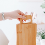 4pc Bamboo 22x14cm Chopping Block/Cutting Board Set w/ Display Stand