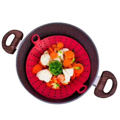 Cook Easy Silicone Steamer Heat Resistant Handles Reusable