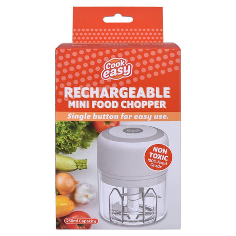 Cook Easy 250ml Cordless USB Rechargeable Mini Food Chopper Processor