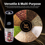 Cook Easy Electric Salt & Pepper Grinder - Gravity Sensor Refillable (Kitchen Spice Mill)