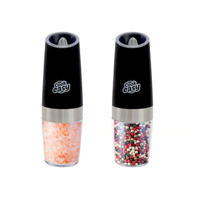 2 pack Electric Salt and Pepper Spice Grinder Gravity Sensor Refillable Kitchen