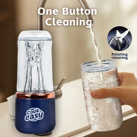 Cook Easy 400ml USB-C Rechargeable Portable Smoothie Juicer Blender with Travel Lid