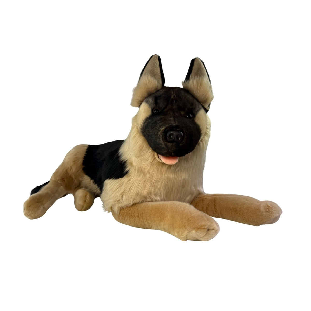 Bocchetta Kaiser 64cm Lying German Shepherd Plush Toy - Black Face (Realistic Stuffed Animal Dog Gift)