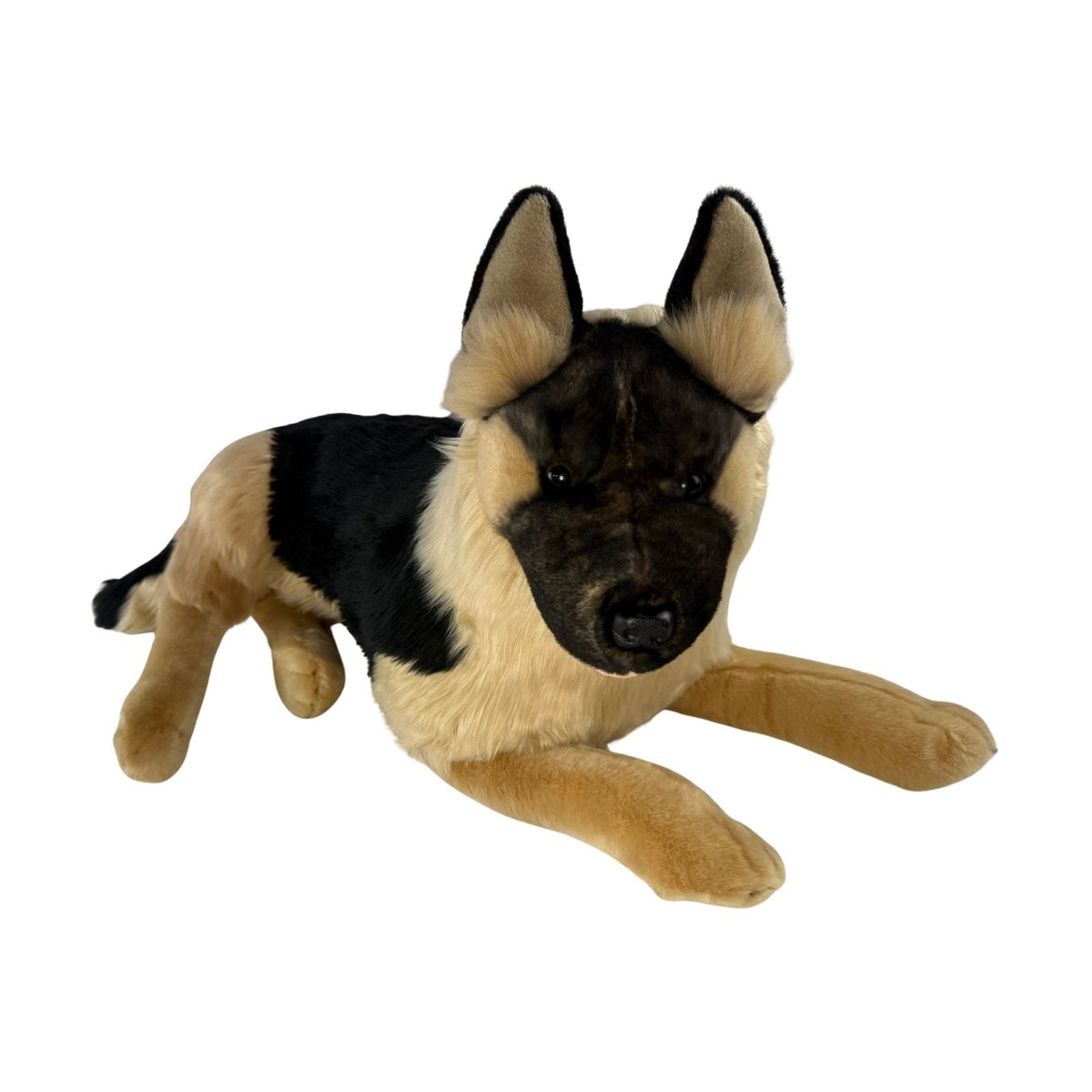 Bocchetta Kaiser 64cm Lying German Shepherd Plush Toy - Black Face (Realistic Stuffed Animal Dog Gift)