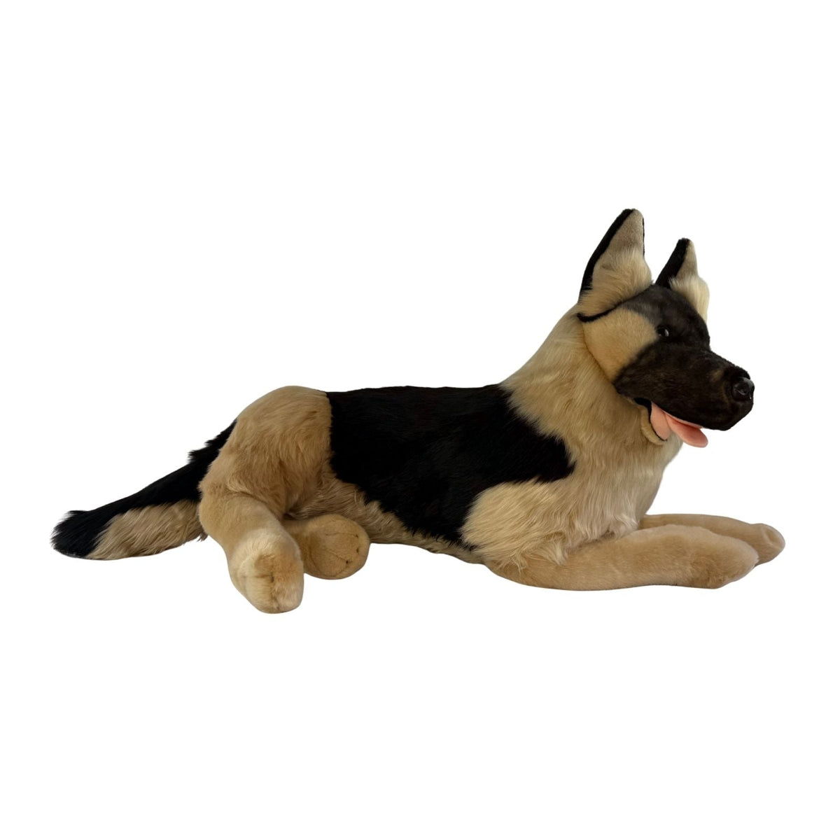 Bocchetta Kaiser 64cm Lying German Shepherd Plush Toy - Black Face (Realistic Stuffed Animal Dog Gift)