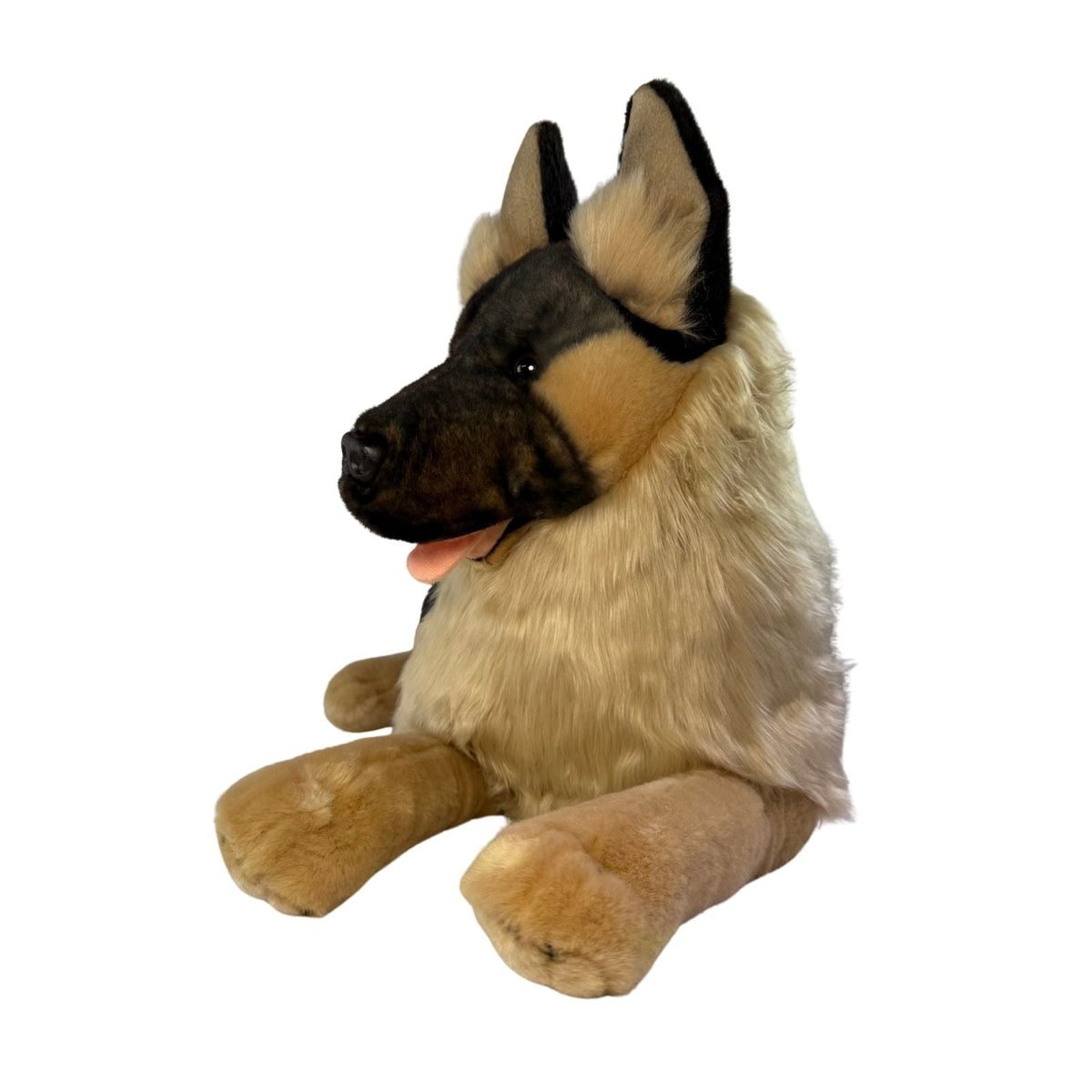 Bocchetta Kaiser 64cm Lying German Shepherd Plush Toy - Black Face (Realistic Stuffed Animal Dog Gift)