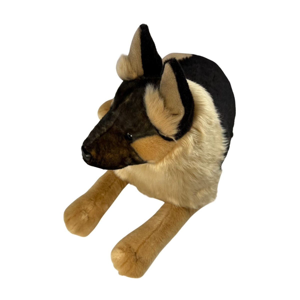 Bocchetta Kaiser 64cm Lying German Shepherd Plush Toy - Black Face (Realistic Stuffed Animal Dog Gift)