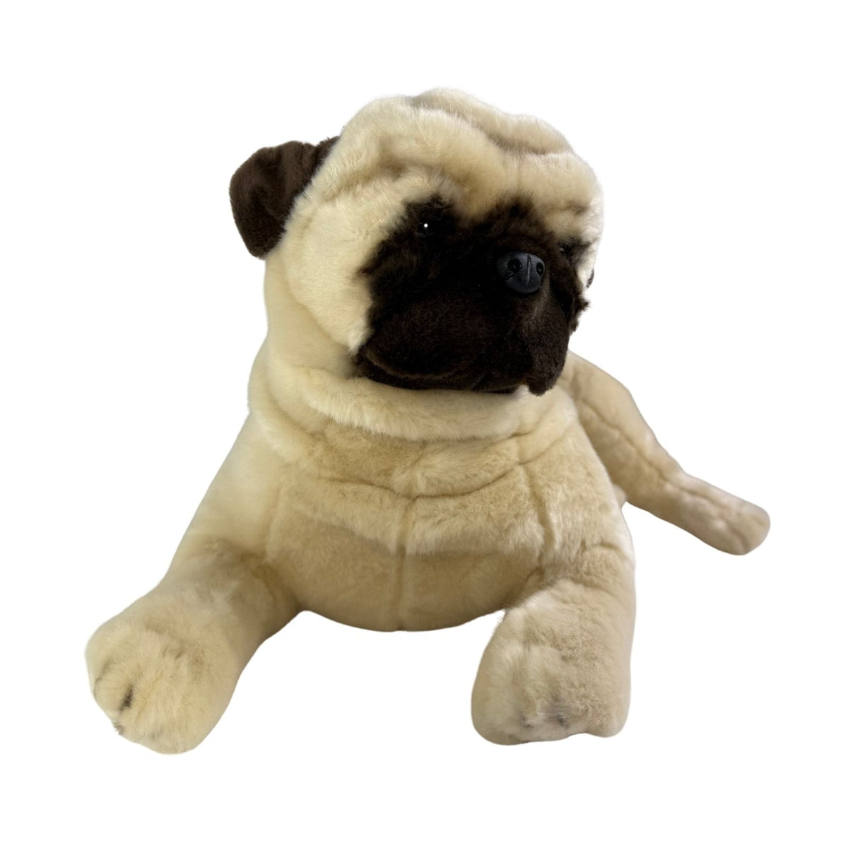 Bocchetta Kaos 44cm Lying Pug Plush Toy (Realistic Stuffed Animal Dog Gift)