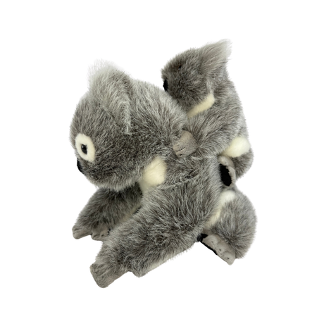 Bocchetta Kelly & Kiri 23cm Koala with Baby on Back Plush Toy - Grey (Australian Stuffed Animal Souvenir Gift)