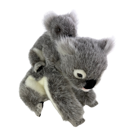 Bocchetta Kelly & Kiri 23cm Koala with Baby on Back Plush Toy - Grey (Australian Stuffed Animal Souvenir Gift)