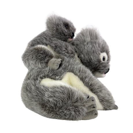 Bocchetta Kelly & Kiri 23cm Koala with Baby on Back Plush Toy - Grey (Australian Stuffed Animal Souvenir Gift)