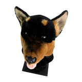 Bocchetta Kelpie Plush Golf Club Head Cover - Black/Tan (Novelty Animal Golfer Gift)