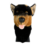 Bocchetta Kelpie Plush Golf Club Head Cover - Black/Tan (Novelty Animal Golfer Gift)