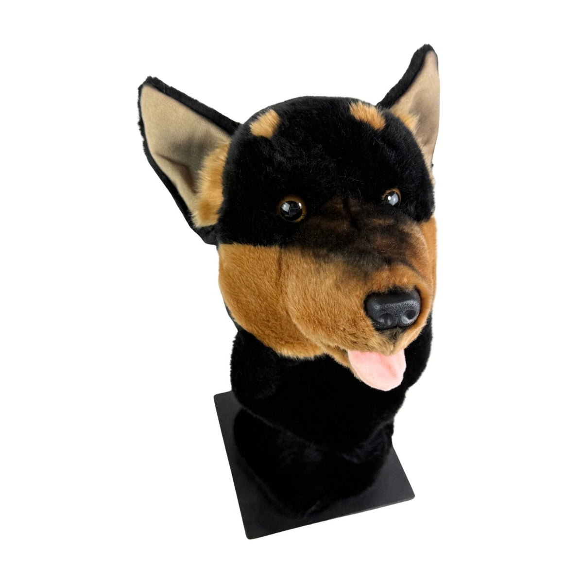 Bocchetta Kelpie Plush Golf Club Head Cover - Black/Tan (Novelty Animal Golfer Gift)
