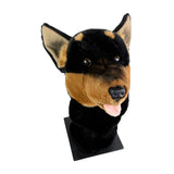 Bocchetta Kelpie Plush Golf Club Head Cover - Black/Tan (Novelty Animal Golfer Gift)