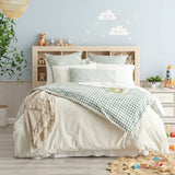 Renee Taylor Alison Yarn Dyed Cotton Reversible Kids Quilt Cover Set - Forest (OEKO-TEX Certified)