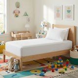Park Avenue 500TC Natural Bamboo Cotton Kids Fitted Sheet & Pillowcase Set - White (Anti-Wrinkle Satin Finish)
