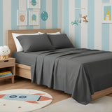 Renee Taylor Kids 400TC Egyptian Cotton Sheet Set - Magnet (OEKO-TEX Certified Sateen)