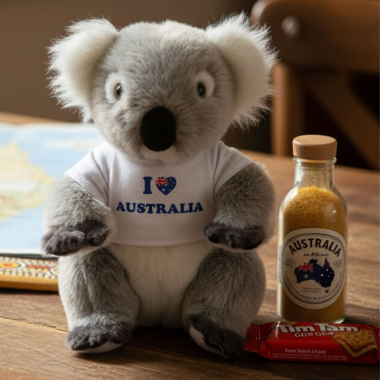 Bocchetta Kiki 24cm Koala with Shirt Plush Toy - Grey (Australian Stuffed Animal Souvenir Gift)