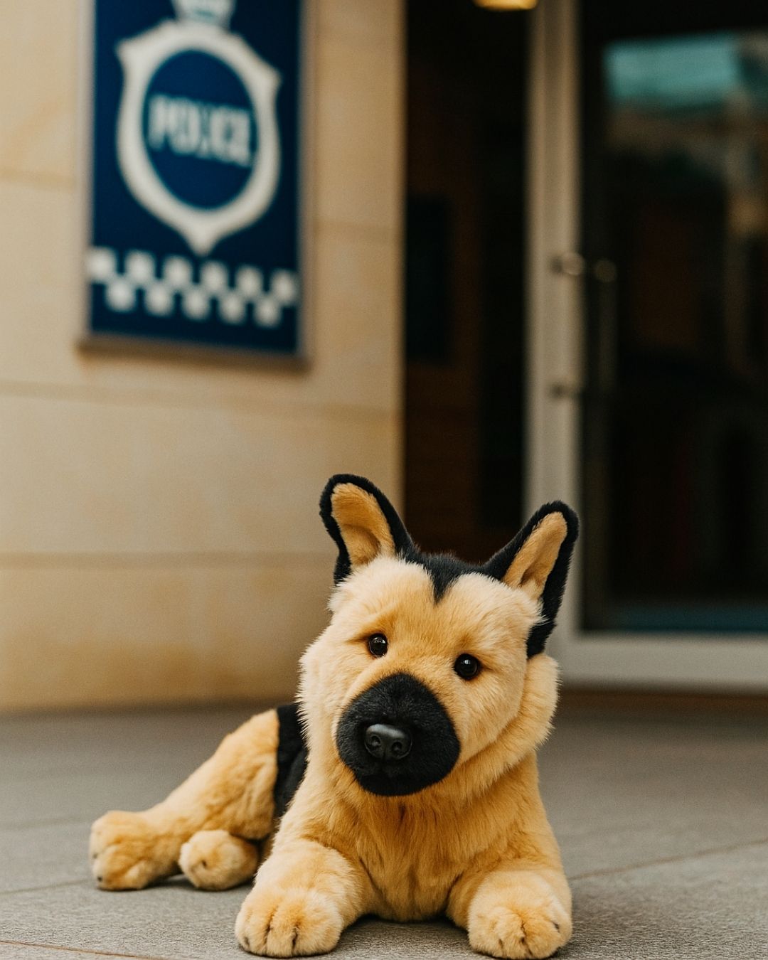 Bocchetta King 40cm Lying German Shepherd Plush Toy (Realistic Stuffed Animal Dog Gift)