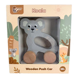 Bocchetta Koala Wooden Push Car (Toddler Push Along Toy 12 Months+)