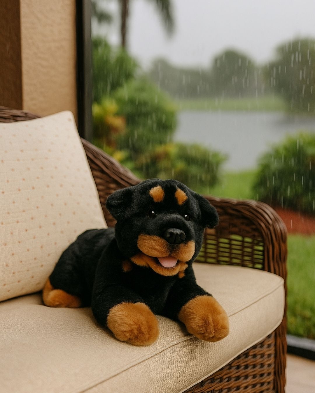 Bocchetta Kujo 28cm Floppy Rottweiler Puppy Plush Toy (Realistic Stuffed Animal Dog Gift)