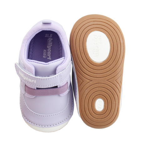 BILLYCART Barefoot Girls Wide-Fit First Walker Sneaker Shoes Sophie in Purple