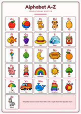 Alphabet A-Z: A4 Matte Laminated Educational Poster Print - 210x297mm
