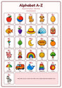 Alphabet A-Z: A4 Matte Laminated Educational Poster Print - 210x297mm