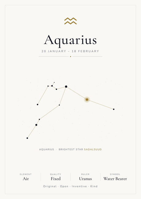 12-Pack Zodiac Constellations Educational Posters Set - White A4 Matte Laminated Prints (210x297mm)