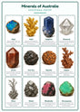 Minerals of Australia: A4 Matte Laminated Educational Poster Print - 210x297mm