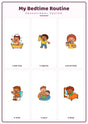 Bedtime Routine: A4 Matte Laminated Educational Poster Print - 210x297mm