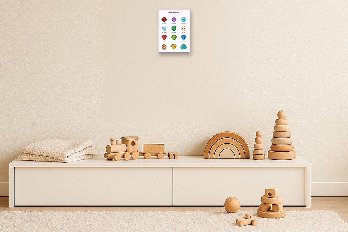 Birthstones: A4 Matte Laminated Educational Poster Print - 210x297mm